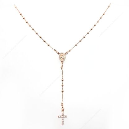 Rosario argento 925 zirconi e pendente