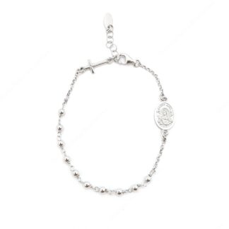 Bracciale del rosario in argento con S. Rita
