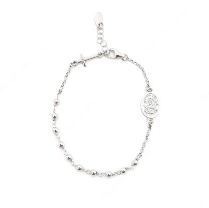 Bracciale del rosario in argento con S. Rita