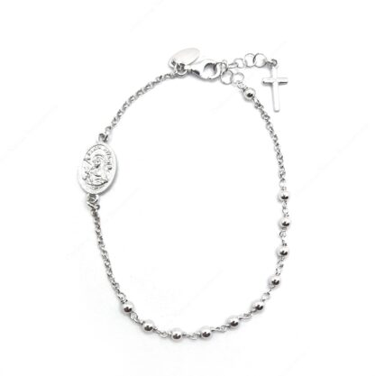Bracciale del rosario in argento con S. Rita