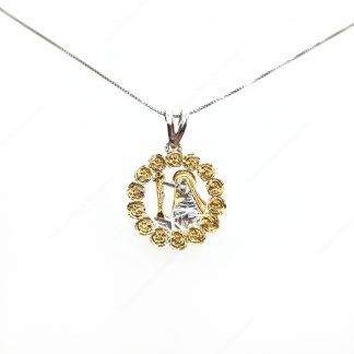Collana Oro Bianco 9kt Con Medaglia Santa Maria 45cm | Carissima Gold Collection, Gioiello Regalo Di Lusso