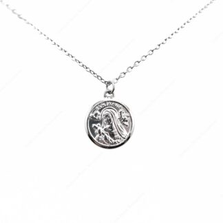 collana in acciaio con medaglia di Santa Rita 14 mm