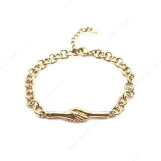 Bracciale "Fede di Santa Rita" in acciaio dorato