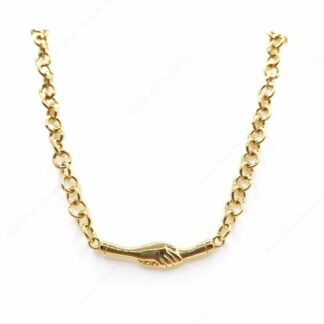 collana fede di Santa Rita in acciaio dorato