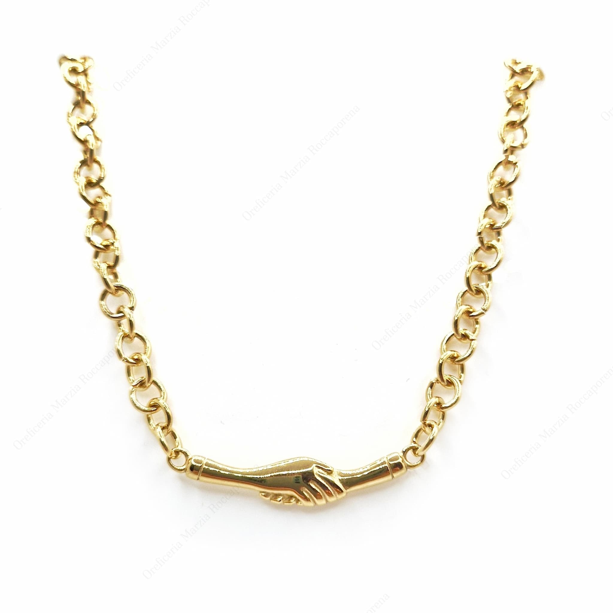 collana fede di Santa Rita in acciaio dorato
