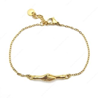 bracciale fede di santa rita in acciaio dorato sottile